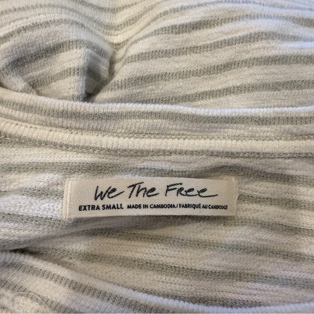 Free People We The Free Striped Sabrina Short Sleeve Cropped Top - Picture 8 of 9